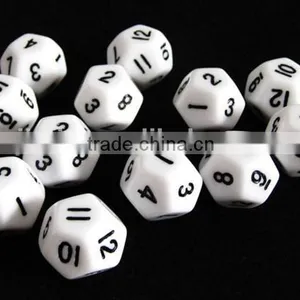White 12 Sided Number Laser Engraved Dice thumbnail-1