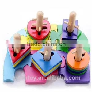 Math Shape Geometric Educational Wooden Block Set thumbnail-1