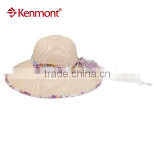 Most Popular Wide Brim Folding Straw With Silk Ribbon thumbnail-1