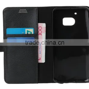 MMT Flip Leather Case for HTC M10 Wallet Cover With Card Slot Photo Frame PU Wallet Case Litchi Grain Style MT-5664 thumbnail-1