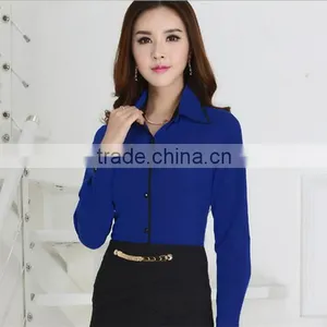 New Pattern Long Sleeve Office Wear Shirts for Women thumbnail-6
