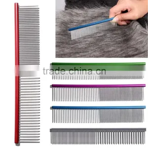 Homdox Pet Dog Pet Stainless Steel Grooming Long Comb Silver AM002861 thumbnail-2