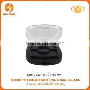 Simple Round Cosmetic Packing 5 Color Clear Cap Black Box Private Label Empty Palette thumbnail-1
