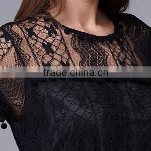 Latest Design Lady's Tassel Sexy Lace Evening Dress/ thumbnail-6