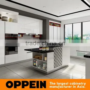 2016 New Kitchen Cabinets White HPL and Red Lacquer For Modular Kitchen Cabinets thumbnail-4