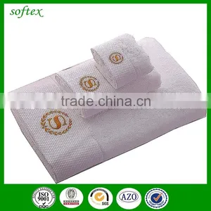 100% Cotton 3pcs Embroidery Towels Bath Set for Hotel thumbnail-1