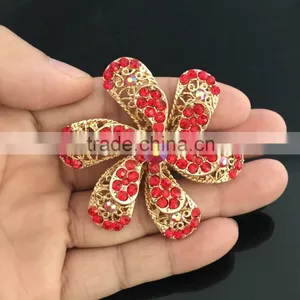 Double Layered AB Rhinestone Flower Brooch Pin For Wedding,Rhinestone Pin Buckle thumbnail-4