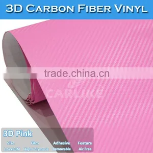 1.52x30M Air Bubbles Free Pink Color Carbon Fiber Car Vinyl Wrap thumbnail-2