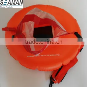 6p PVC Light and Visible Inflatable Swim Buoy Donut With Separate Clear Dry Bag for Open Water Swimmers thumbnail-3