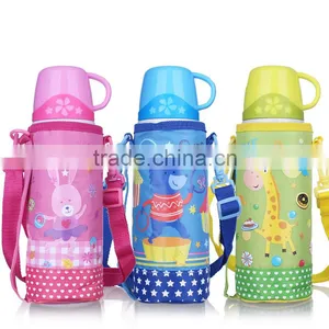High Quality Double Wall Stainless Steel Children Vacuum Flask With 2 Cups thumbnail-2