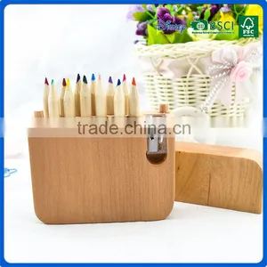 BSCI Certificated Mini Promotional Color Pencil Boxed Gift Set With Wood Sharpener Supplier's Choice thumbnail-1