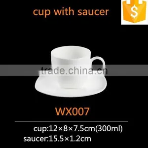 Bone China Cup for Hotel Restaurant Office Home Use 300ml Ceramic Tea Cup and Saucer Wholesale thumbnail-1