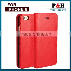 Top Quality Color Phone Case,FOR IPHONE 6 LEATHER CASE ,genuine Cow Leather Wallet for Apple 6 thumbnail-4