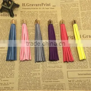 Wholesale 7-10cm Mutil Color Suede Leather Tassel,100pcs Gold Cap Tassel for Diy thumbnail-2