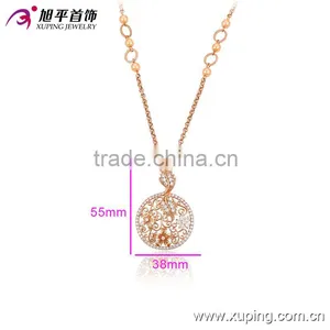 Latest Design Rose Gold Plated Cubic Zircon Copper Wedding Elegant Necklace thumbnail-3