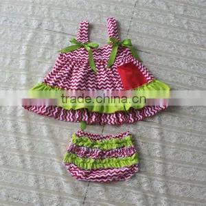 Wholesale Zig Zag Chevron Design Baby Swing Top and Bloomer in Set thumbnail-1