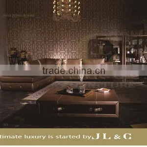 JS10 Living Room Furniture Top Layer Leather Sofa Full Grain Leather Sofa JL&C Luxury Home Furniture New Sofa Designs thumbnail-1