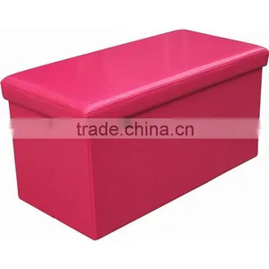 Purple Foldable Storage Ottoman thumbnail-1