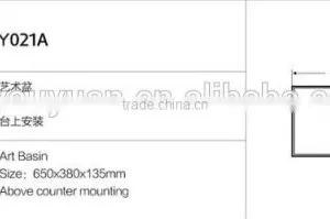 New Ceramic Basin Bathroom Square New Design White Single Hole Art BasinY021A thumbnail-2