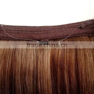 European Hair Extension 100 Human Hair Extension Flip In Halo Hair Extension thumbnail-2