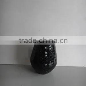 BLACK GLASS CRACKLE TUMBLER thumbnail-1