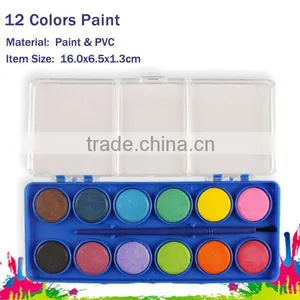 12 Pcs Round Water Color Paint With a Brush thumbnail-2