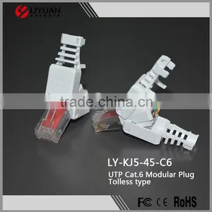 LY-KJ5-45-C6 Cat6 RJ45 Plug Toolless RJ45 Male Cable Connector Flush Mount RJ45 UTP thumbnail-1