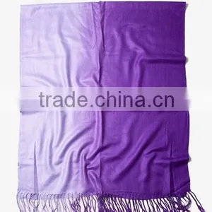 Purple Acrylic Gradient Rainbow Viscose Pashmina Scarf thumbnail-2