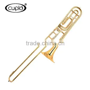 Professional Gold Lacquer Yellow Brass Marching Tenor Trombone thumbnail-1