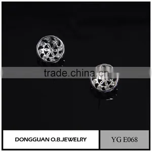 Top Quality Wedding Jewelry Real Silver Plating Diamond Stud Earring For Women thumbnail-4