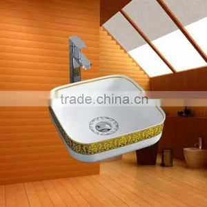 New Model Hand Painted White Corner Wash Basins thumbnail-3