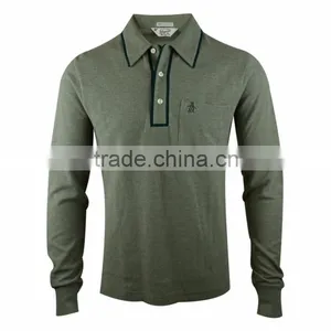 Long Sleeve Polo Shirts for Men thumbnail-1