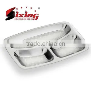 3 Lattices Stainless Steel Fast Food Tray thumbnail-1