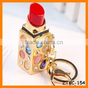 2014 Latest Crystal Lipstick Key Chain, Gift Bag Pendant ZTKC-154 thumbnail-1