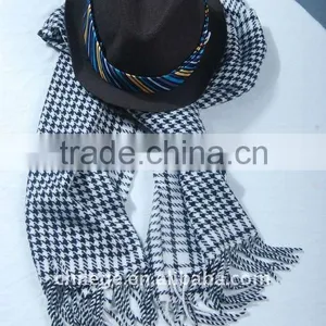 Wool Checked Scarf With Fringe thumbnail-1