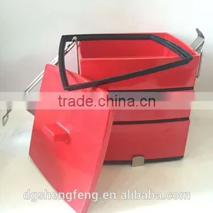 Vintage Insulated Melamine Stainless Steel Tiffin Bento Box Tiered Stacked Lunch Box Container thumbnail-3