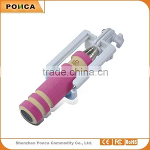 Wholesale Factory Cable Take Pole With Cable NO Need Bluetooth No Need Charger Selfie Stick thumbnail-1