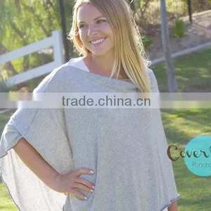 Breathable Mondel Spandex Knit Light Grey Elegant Open Full Baby Car Seat Nursing Cover thumbnail-1