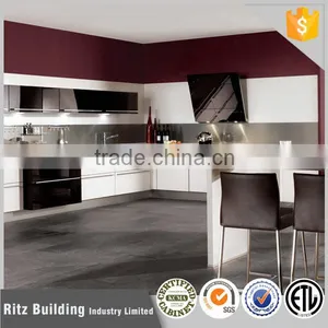 Free Kitchen Design High Gloss Vinyl Wrap Doors Kitchen Cabinets thumbnail-1