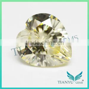 Hot Sale Products Synthetic Zircon Gemstone Heart Cut L-Yellow CZ Gems Stone thumbnail-1