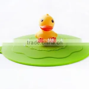 Cute Cartoon Leak Proof Soft Little Yellow Duck Silicone Suction Cup Lid thumbnail-2