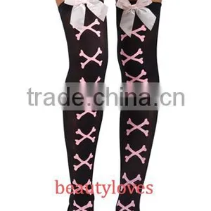 New Style Sexy Black Stocking With Pink Bow Japanese Stockings thumbnail-1