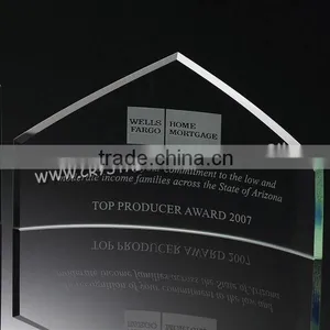 Elegant Cheap Wholesale Jade Glass Crystal Awards Trophy Business Glass Award Trophy thumbnail-2