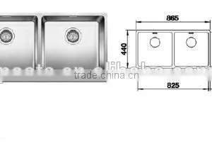 POATS PS-1121 Stainless Steel Sink Overall Size: 865X440X180mm thumbnail-1