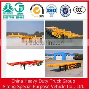 China New 3 Axle 40 ft Container Used Skeleton Semi Trailer for Sale thumbnail-3