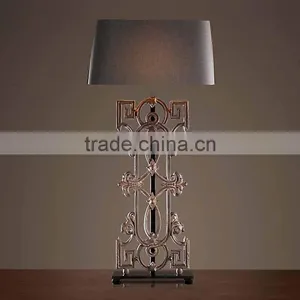 Antique Finish European Classic Decorative Lighting Iron Casting Carving Table Lamp thumbnail-1