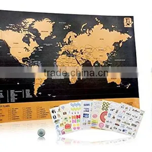 Travel Inspired Scratch Wanderlust Poster Map With 229 Travel Stickers thumbnail-1