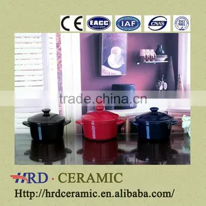 High Quality Two Handles Colored Ceramic Bakeware Plates Set thumbnail-1