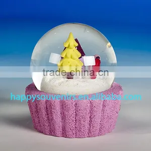 Vivid 3D House, Tree and Birds With Purple Base Snow Globe Diameter 65mm thumbnail-4