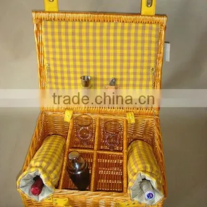 Wicker Wine Bottle Gift Basket With Grid (factory Supplier) thumbnail-1